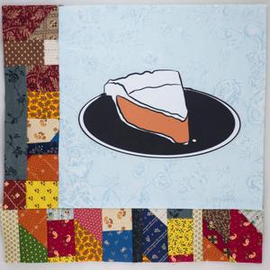 A slice of pie on a plate.