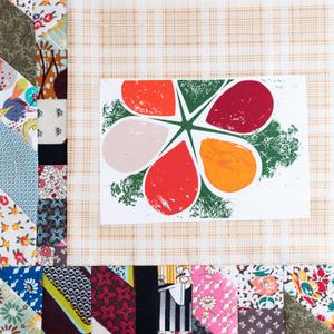 Colorful shapes in circular form.