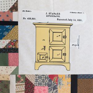 A drawing of an oil stove and its parts.