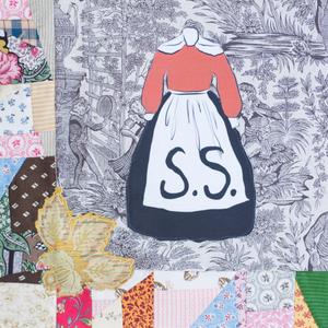 A dress with "S.S." for Sally Seymour.