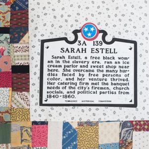 A headstone for Sarah Estell.