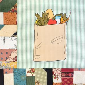 A brown paper bag of groceries.