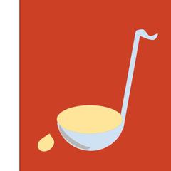 A ladle of scalding hot sugar.