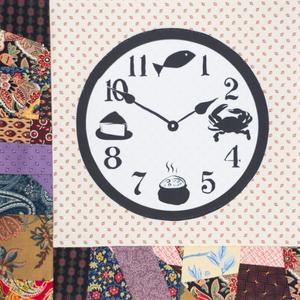 A clock with food.
