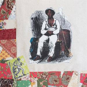Solomon Northup resting on a bench.